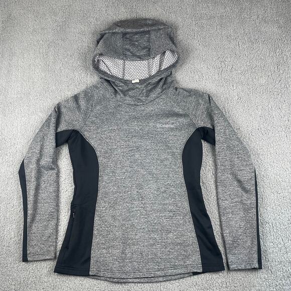 Columbia Women's Medium Gray Black Long Sleeve Outdoor Athletic Running Hoodie - Picture 1 of 12